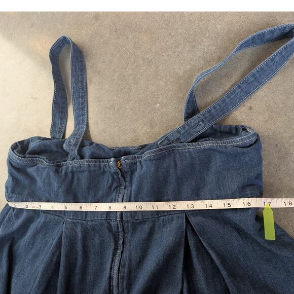Reformation Denim Dress Size 10 Babydoll Mini Dress Cecil Denim Mini Reformation - Picture 11 of 14
